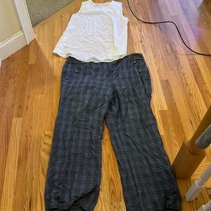 Adorable plaid pants with buttons